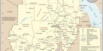 Sudan haritası Devletleri